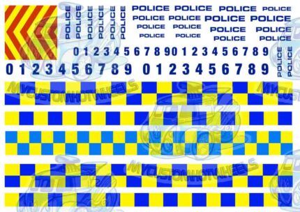 UK Police Waterslide Decals - 1:64 to 1:18 Scale.