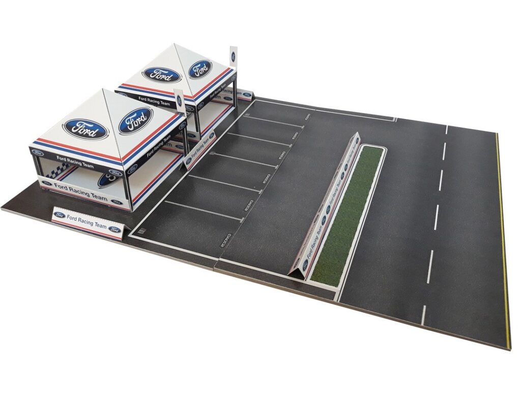 Ford racing pit tent and race canopy diorama display for 1-64 scale diecast cars